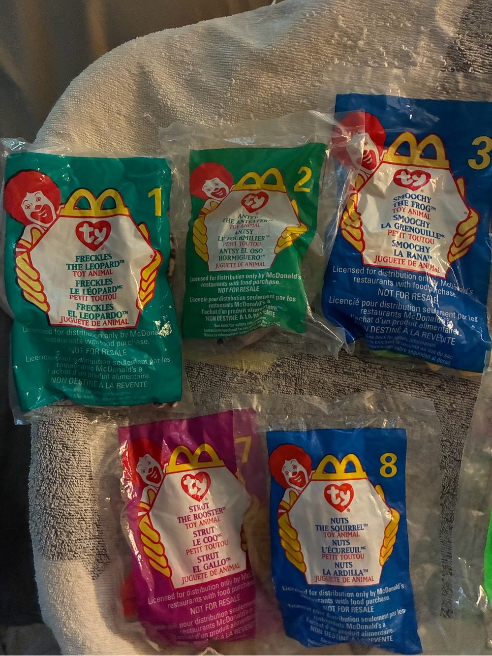 Ty McDonald’s Plush Set – Green, Blue, Purple, Pink 1-12